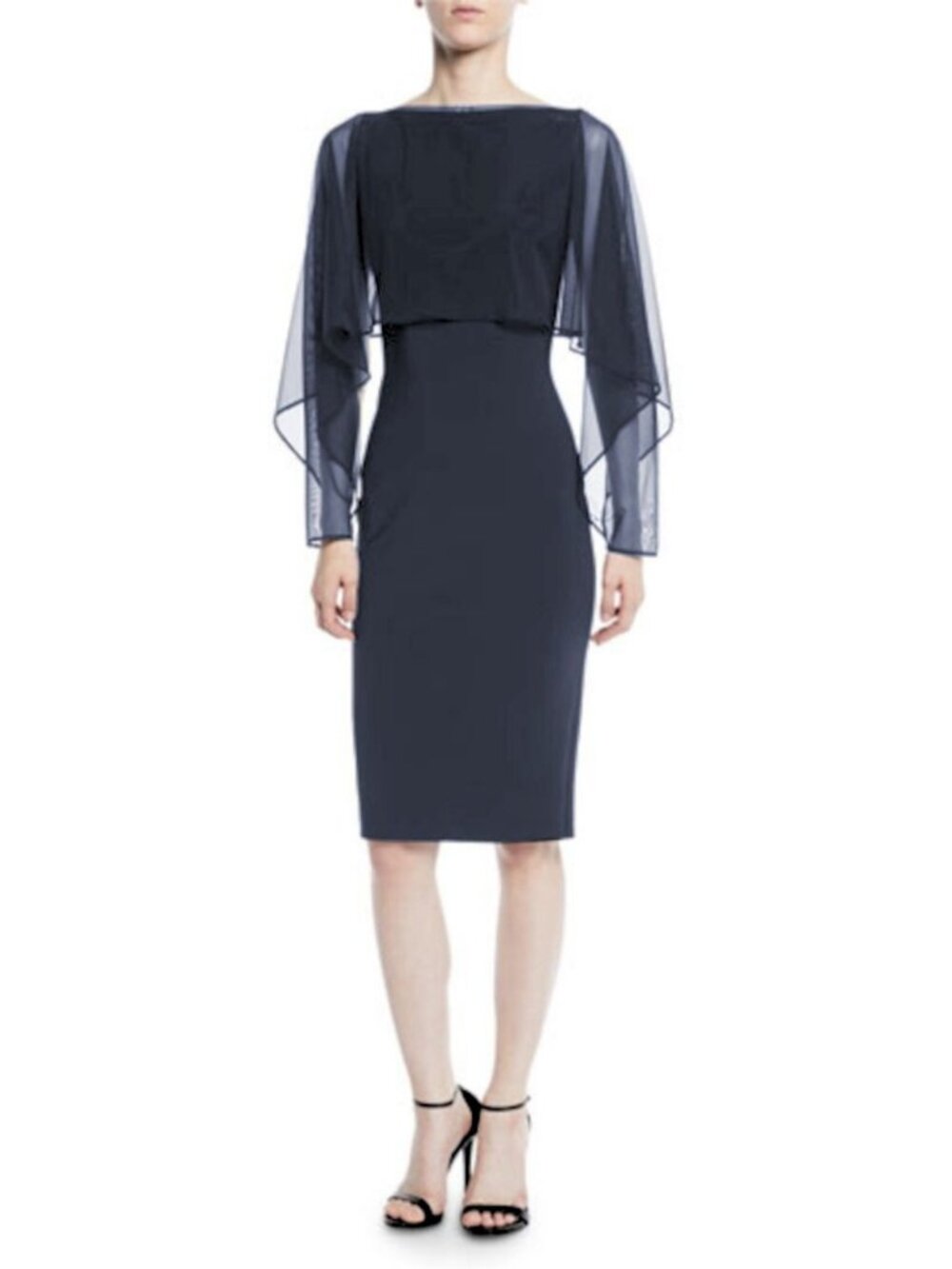 Chiara Boni Nomeda Illusion Cape Dress Fossil Size IT 42/ US 6